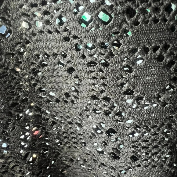 Islander swimsuit coverup black lace mini length drawstring size medium - Picture 6 of 7